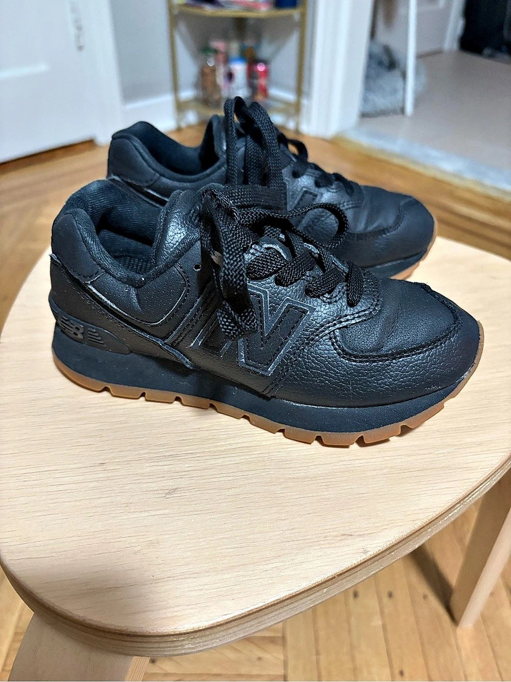 Sz 12 Boy’s New Balance 574 Black Sneakers